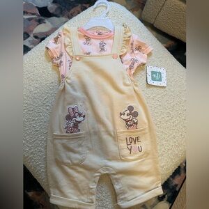 Disney Mickey & Minnie Top and Overalls